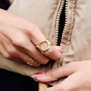 ins style niche design open titanium steel ring female fashion all-match simple non-fading stainless steel ring hand jewelry