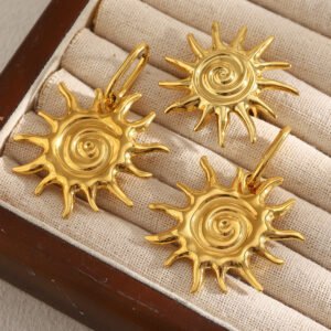 European and American cross-border hot-selling geometric, fashionable, exaggerated earrings with an 18K gold-plated stainless steel zircon chain and tassel Earrings