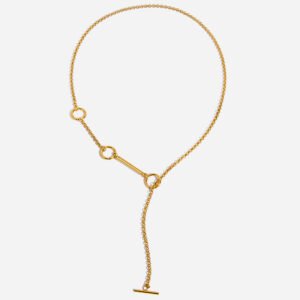 Jingqiao Design Classic-style 18K gold, stainless steel, blue turquoise, Y-shaped chain, stainless steel, fashionable necklace jewelry wholesale.
