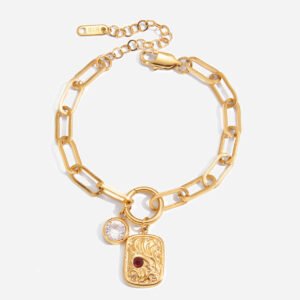 Jingqiao Design Classic Style 18K Gold Stainless Steel White Zircon Cup 18K Gold Stainless Steel Luxury Jewelry