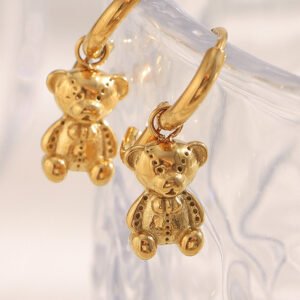 European and American cross-border hot-selling French exaggerated finger stainless steel 18K gold plated double-layer symmetrical teardrop zircon open ring