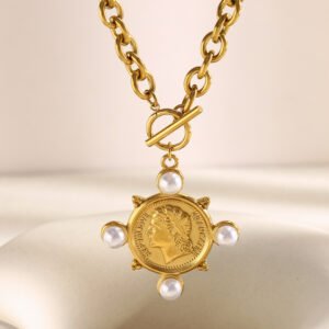 European and American fashionable and elegant niche design ring stainless steel 18K gold-plated fingerprint sun pendant earrings