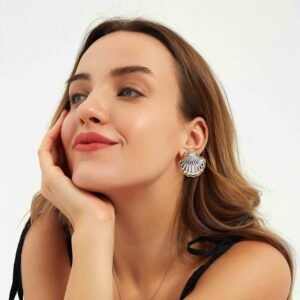 European and American Internet celebrity ins style color matching love stainless steel earrings earrings female fashion temperament high-grade titanium steel earrings