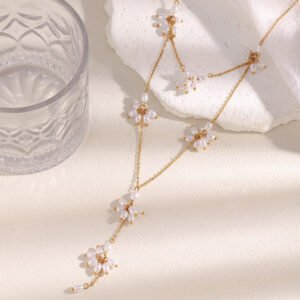 European and American fashion, niche, flower, round zirconium earrings, stainless steel 18K gold-plated star umbrella, and a three-piece U-shaped ring earring set